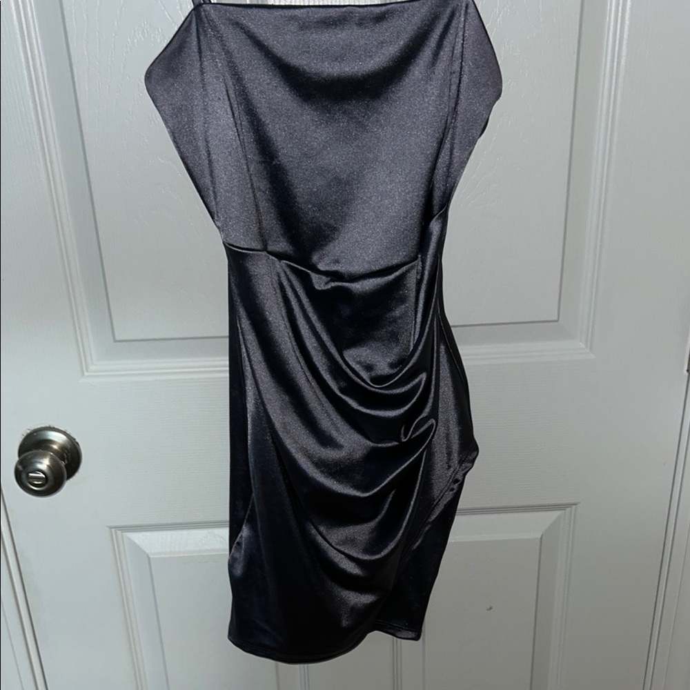 Elegant Black Satin Dress